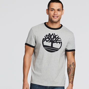 Men's Short Sleeve Tree Logo Ringer T-Shirt USD19.99 + 20% OFF + 10% OFF + 15% OFF