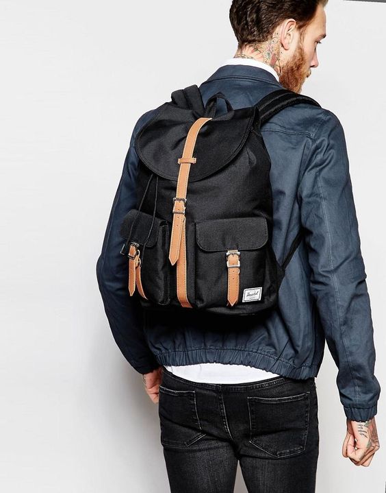 282Herschel, Dawson Backpack - Navy-Tan Synthetic