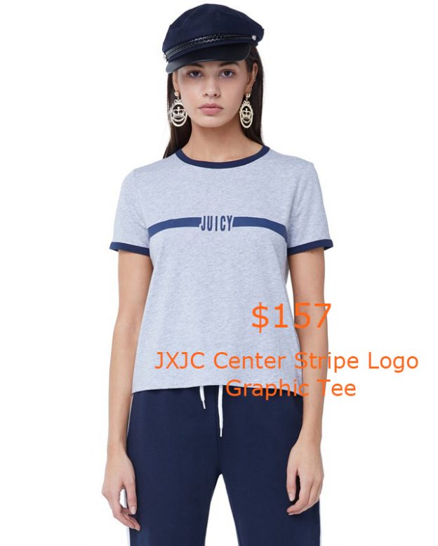 157JXJC Center Stripe Logo Graphic Tee