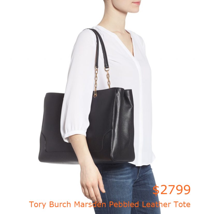 2799Tory Burch Marsden Pebbled Leather Tote