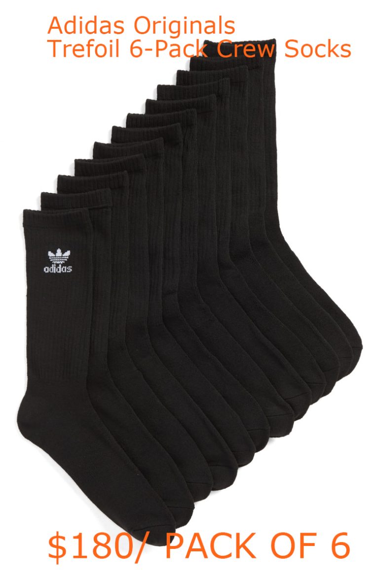 30-180adidas Originals Trefoil 6-Pack Crew Socks