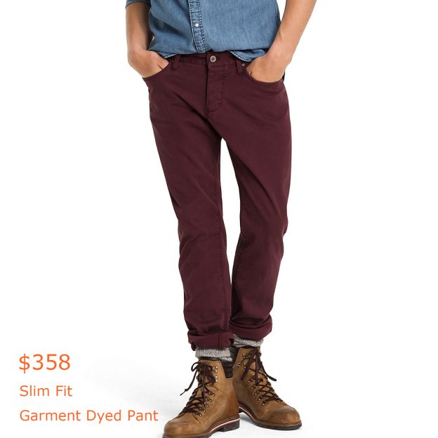 358Slim Fit Garment Dyed Pant