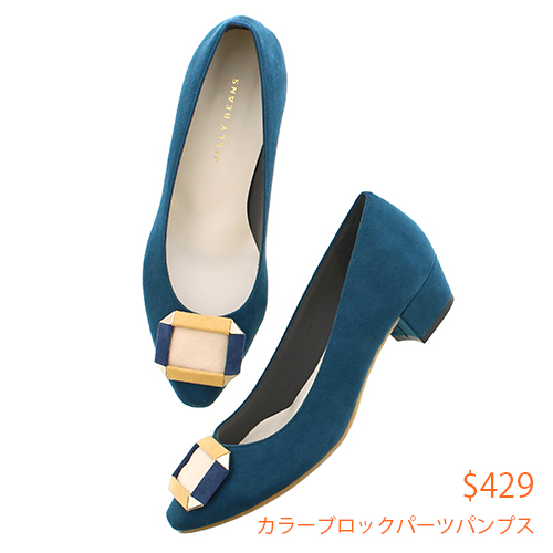 429★SALE★カラーブロックパーツパンプス-113-02620
