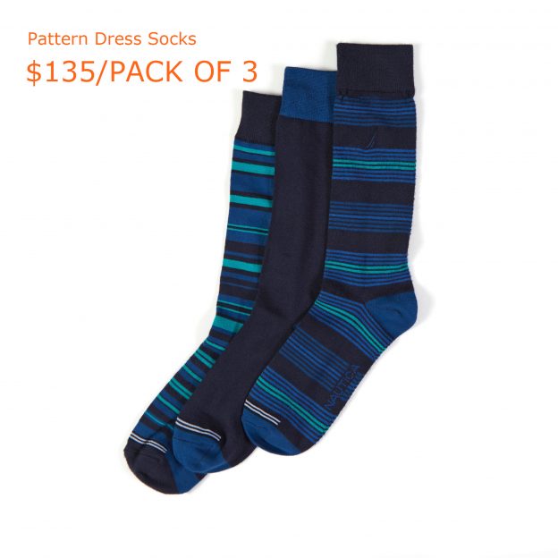 45-135Pattern Dress Socks, 3-Pack