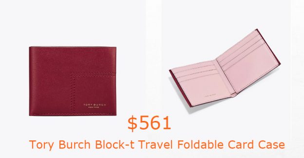 561Tory Burch Block-t Travel Foldable Card Case