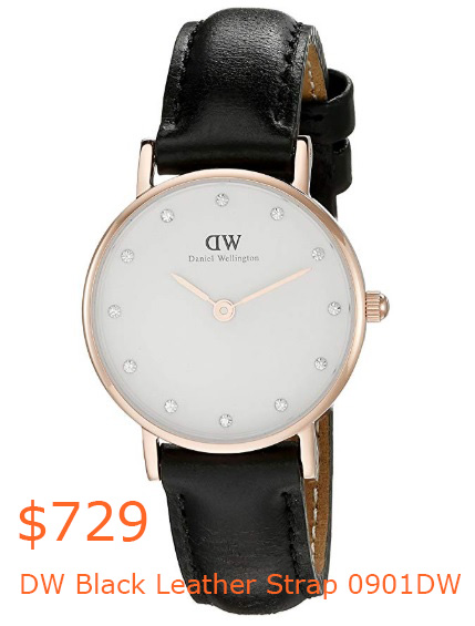 729Daniel Wellington Classy Sheffield Women's Quartz Watch with White Dial Analogue Display and Black Leather Strap 0901DW- Amazon.co