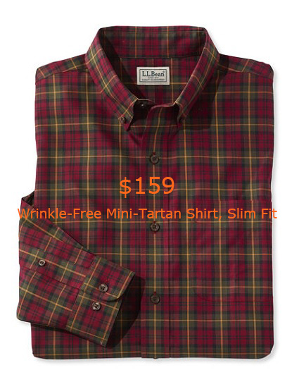 159Wrinkle-Free Mini-Tartan Shirt, Slim Fit