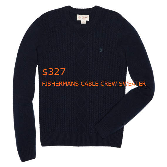 327FISHERMANS CABLE CREW SWEATER