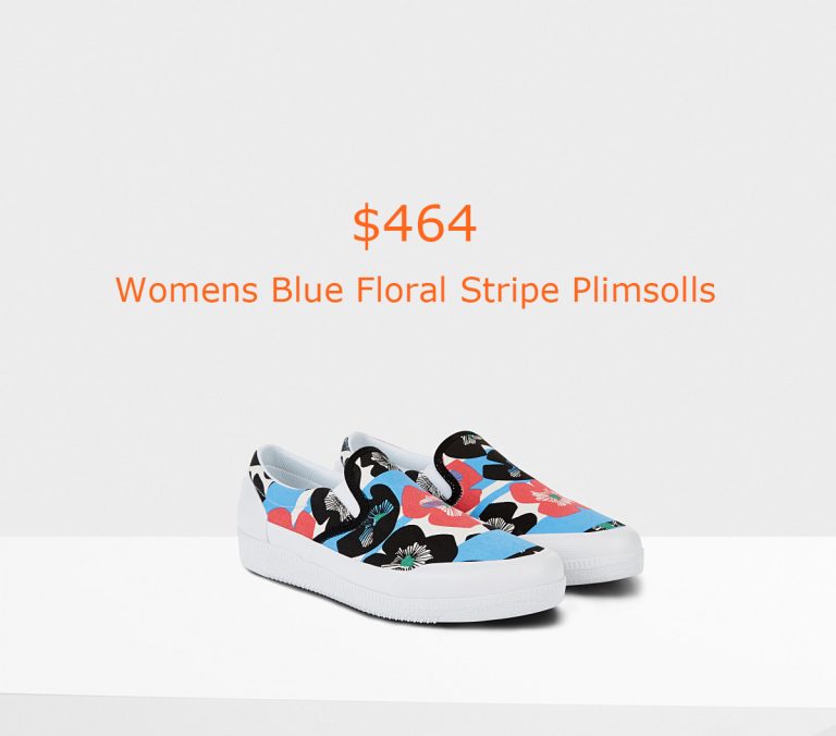 464Womens Blue Floral Stripe Plimsolls