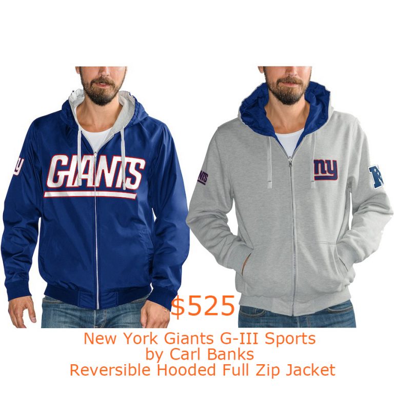 525New York Giants G-III Sports by Carl Banks Reversible Hooded Full Zip Jacket