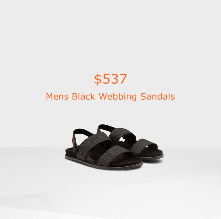 537Mens Black Webbing Sandals