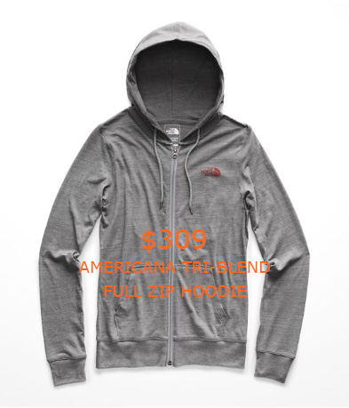 309WOMEN'S AMERICANA TRI-BLEND FULL ZIP HOODIE