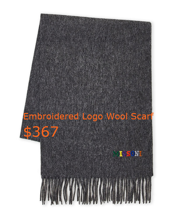 367Embroidered Logo Wool Scarf