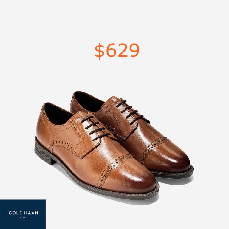 629Cole Haan Dustin Cap Toe Brogue Oxford in British Tan