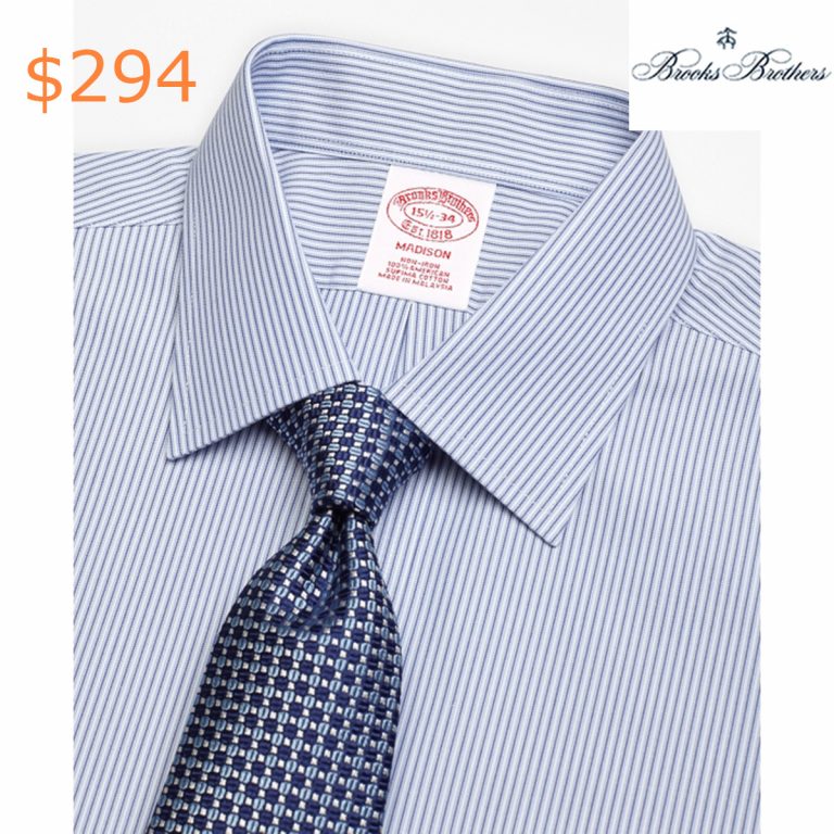 294Madison Classic-Fit Dress Shirt, Non-Iron Tonal Framed Stripe