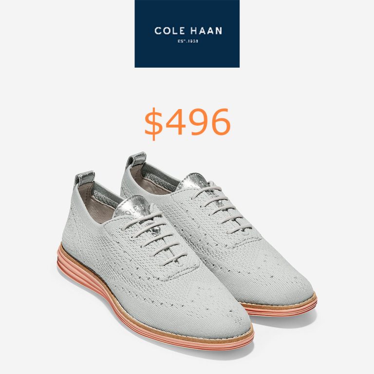 496Cole Haan Women's ØriginalGrand Wingtip Oxford With Stitchlite™ in Vapor Gray