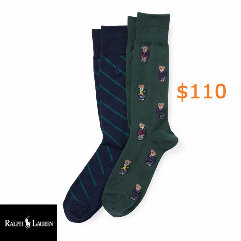 110Preppy Bear Sock 2-Pack