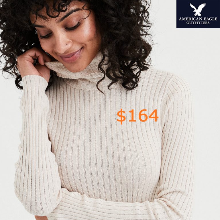 164AE Bodycon Rib Turtleneck Pullover