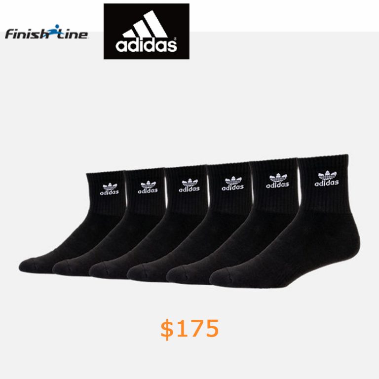 175adidas Trefoil Cushioned 6-Pack Quarter-Length Socks