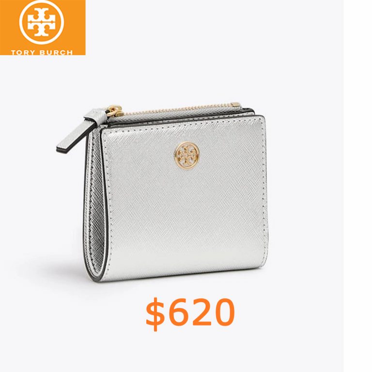 620Tory Burch Robinson Metallic Mini Wallet