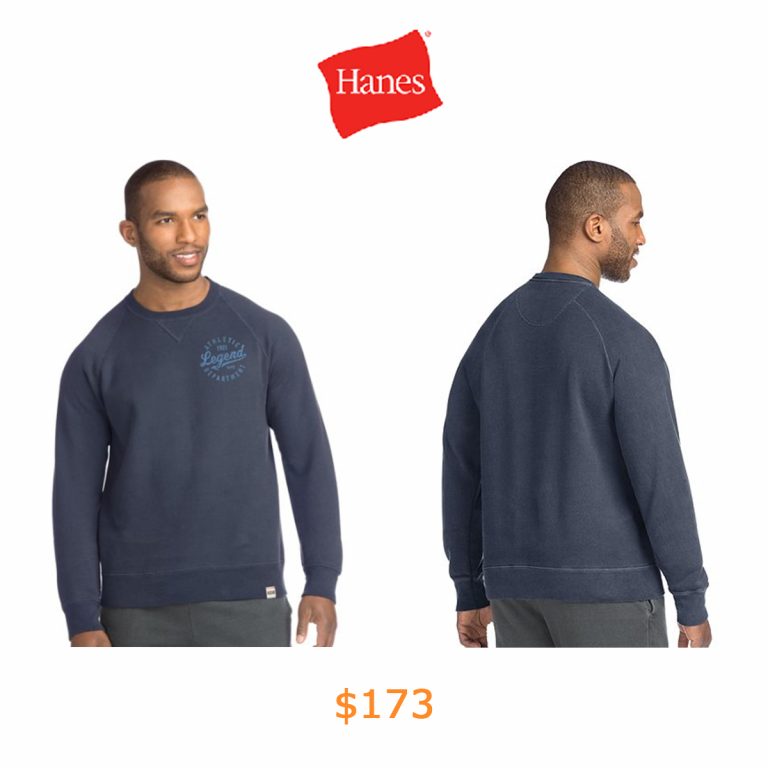 173Hanes Men's 1901 Heritage Graphic Fleece V-notch Crewneck Sweatshirt