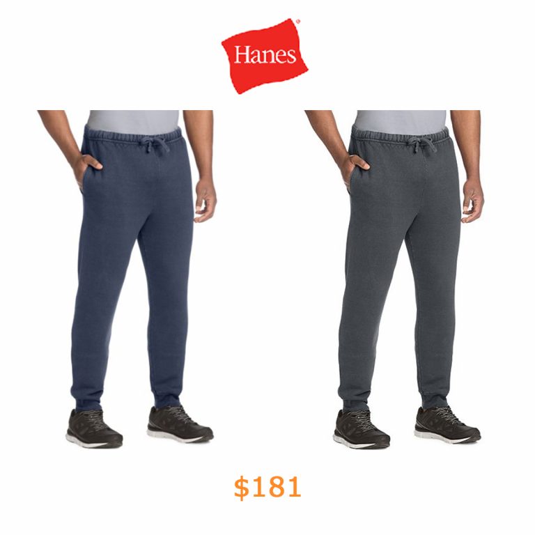 181Hanes Men's 1901 Heritage Fleece Jogger Pants with Pockets