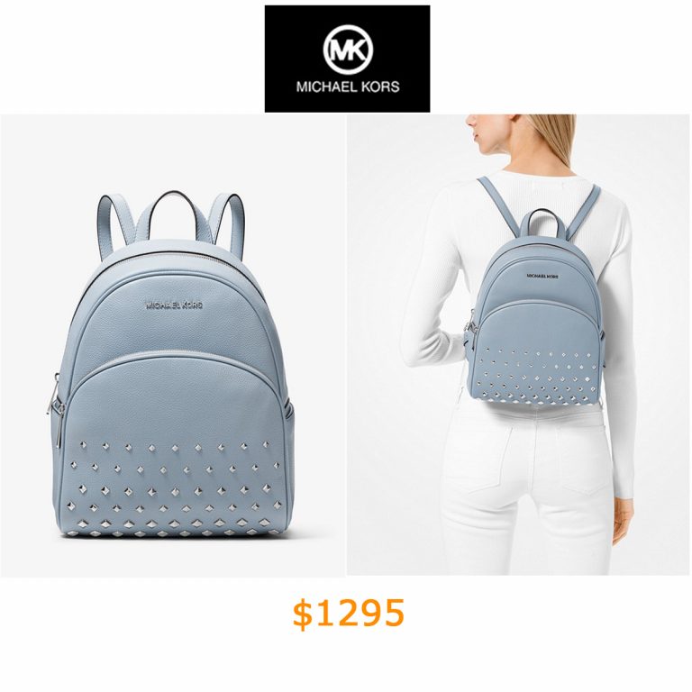 1295Abbey Medium Studded Pebbled Leather Backpack