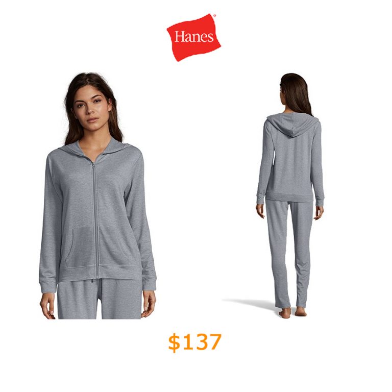 137Hanes Women's Heathered French Terry Zip Hoodie