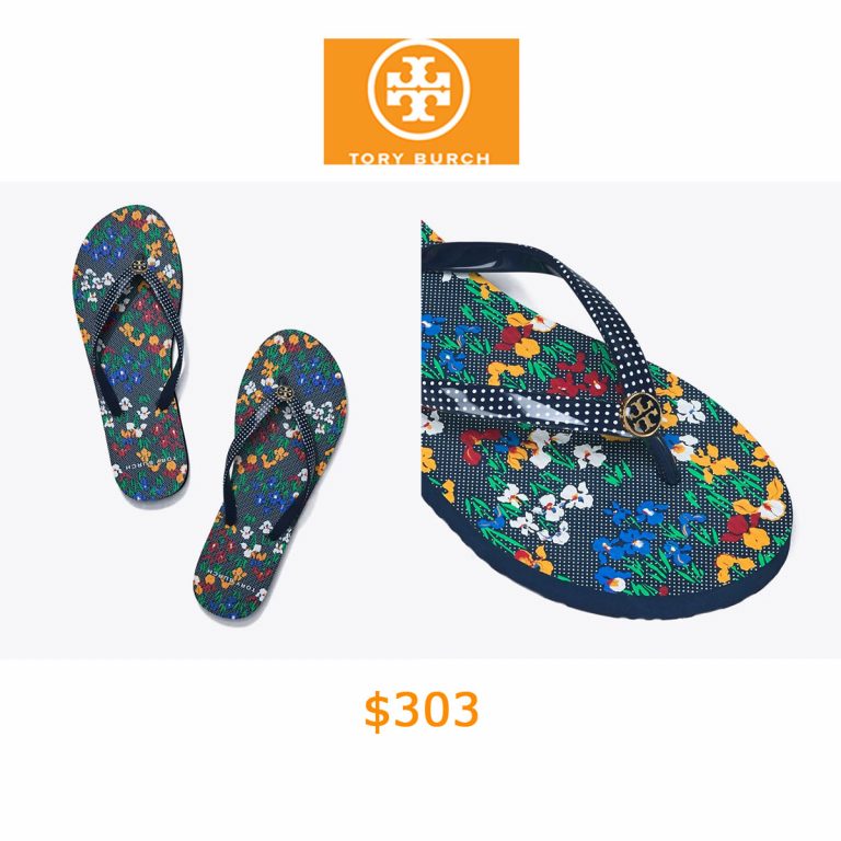 303Tory Burch Printed-strap Thin Flip-flop