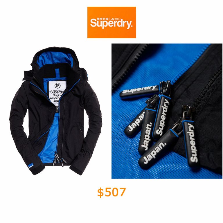 507Womens Superdry Technical Hooded Pop Zip SD-Windcheater Black